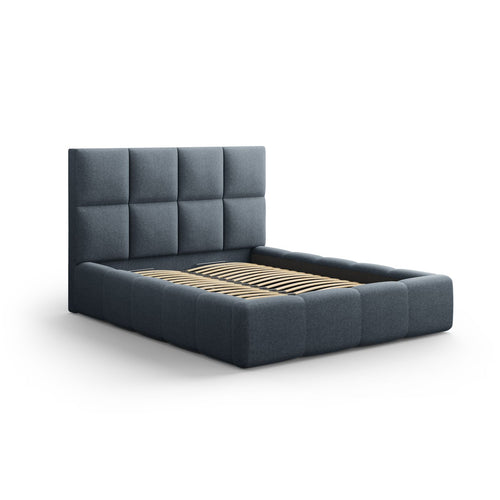 Cosmopolitan Design - Opbergbed met hoofdeinde Livigno 200x140cm structurele stof donkerblauw - 230x165x125cm