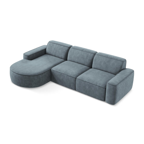 LaMiaSofa hoekbank links Melissa - chenille stof - jeans - 284x166x70