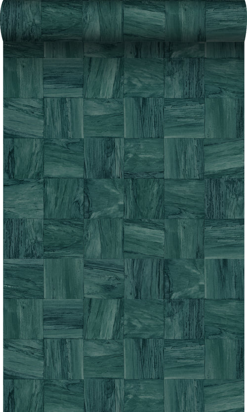 Origin Wallcoverings behang sloophout motief petrolblauw - 50 x 900 cm - 347933 - vtwonen shop