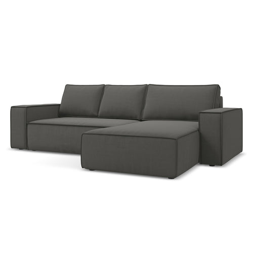 LaMiaSofa hoekbank rechts Livorno - velours - staal - 290x185x82