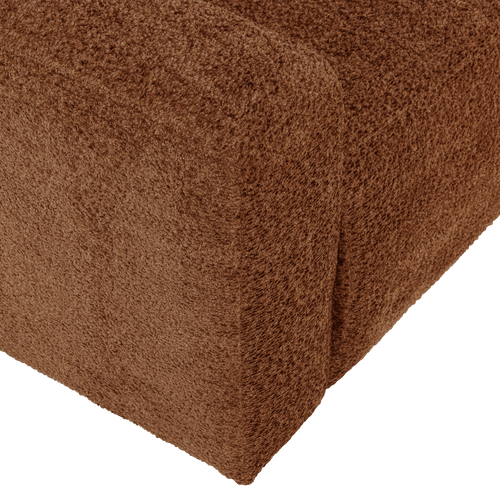 WOOOD 2-zits bank arm links Mojo Base - Wollig - Roestbruin - 74x185x97
