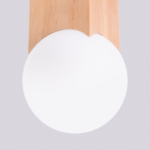 Sollux Lighting Plafondlamp SOLIS natuurlijk hout - 12x12x19cm
