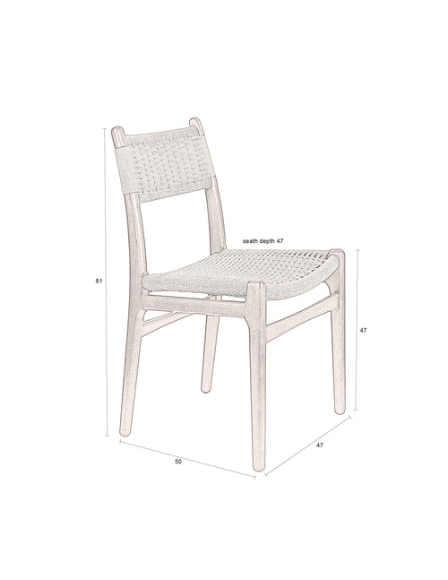 Dutchbone Cecile Eetkamerstoelen Hout Walnoot kleur - Set van 2 - vtwonen shop