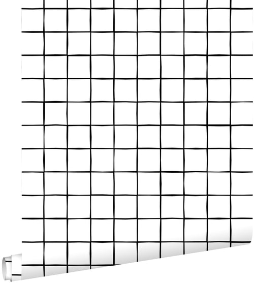 ESTAhome behang geblokt motief zwart wit - 50 x 900 cm - 131272 - vtwonen shop