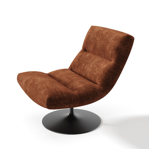 Premium Interiors - Draaistoel ROMA - velours met structuur terracotta 77cm