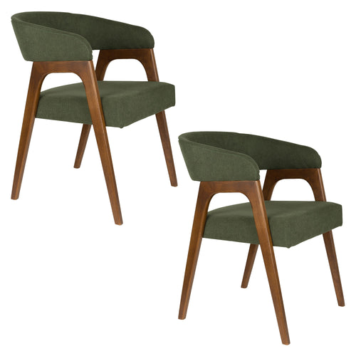 Dutchbone Adamello Eetkamerstoelen  Groen - Set van 2 - vtwonen shop