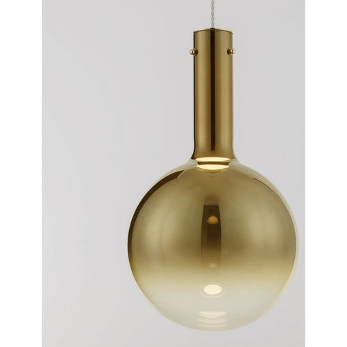 Nova Luce NOSTOS Hanglamp met bolvormige kap, goudkleurig, mat wit, Triac dimbare LED 6W 330lm 3000K