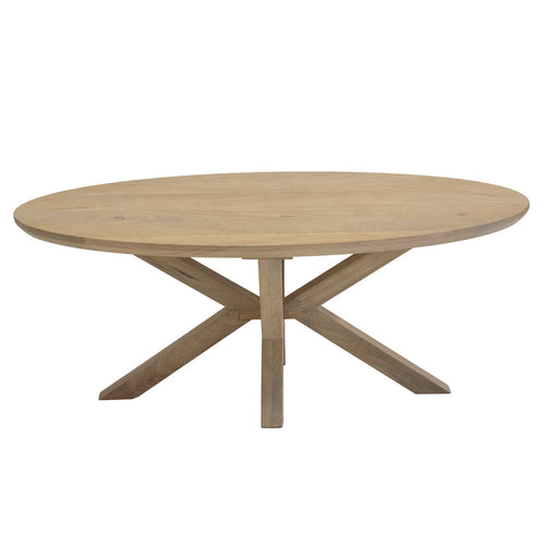 Giga Meubel Salontafel Onno Ovaal - Mangohout - Naturel - 120x60x47cm