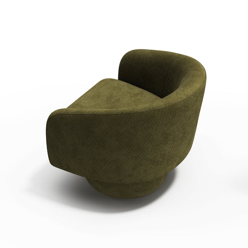 Sia Home - Draaibare fauteuil ARLO - gekruld fluweel vintage groen 74cm