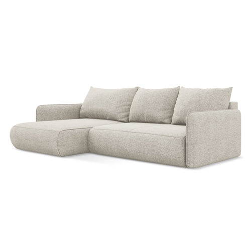 LaMiaSofa hoekbank links Palermo - chenille stof - zilver - 240x148x86