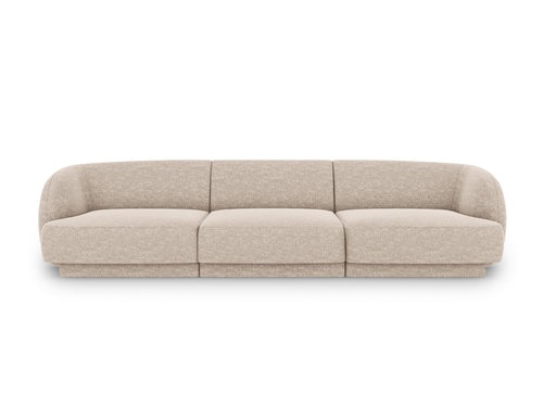 Micadoni Bank Miley 3-zits, structurele stof beige - 90x255x70cm
