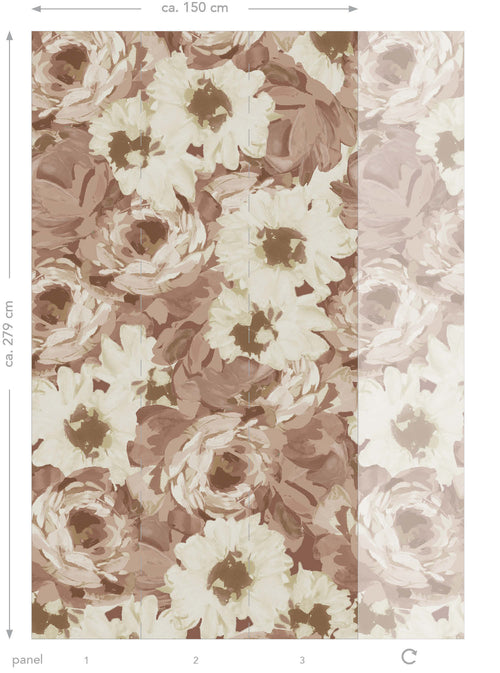 ESTAhome fotobehang vintage bloemen oudroze - 150 x 279 cm - 159209 - vtwonen shop