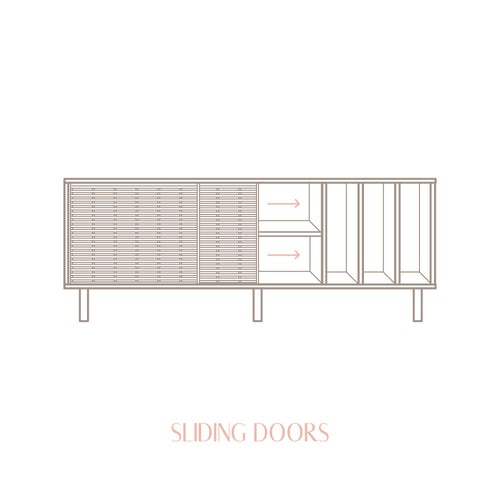 Naan Furniture Dressoir Benissa - Natuurlijk ongelakt grenen - 170 cm - 2 deuren - vtwonen shop