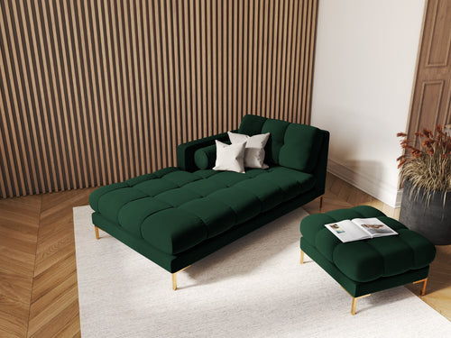 Cosmopolitan Design linker meridiaan Bali flueel, flessengroen - 185x102x75cm