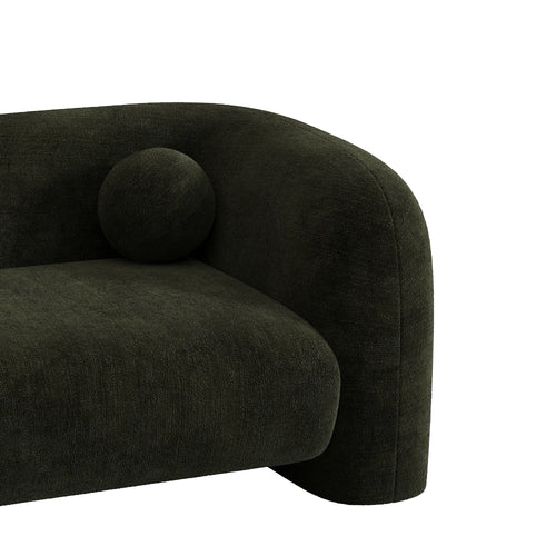 Sia Home - Sofa NOLA - fluweel met patroon khaki 168cm