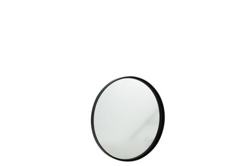 J-Line spiegel Rond Hoge Rand - metaal/glas - zwart - small - Ø 60 cm - vtwonen shop