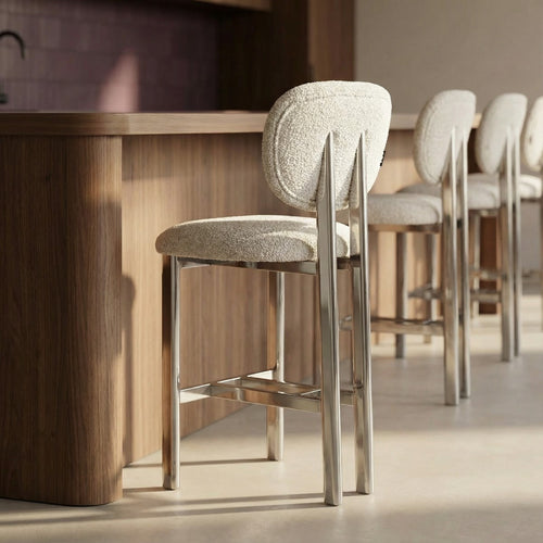 DÉJA Living Barstoel Bjerka - Beige/Chrome - vtwonen shop