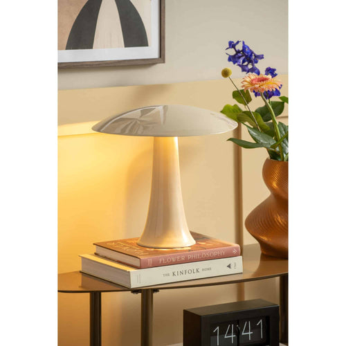 Leitmotiv tafellamp Cadiz Disc - wit - Ø31cm