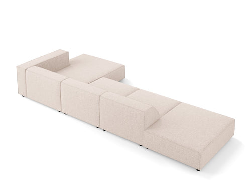 Cosmopolitan Design rechter hoekbank Arendal 5-zits, chenille, beige - 166x341x70cm