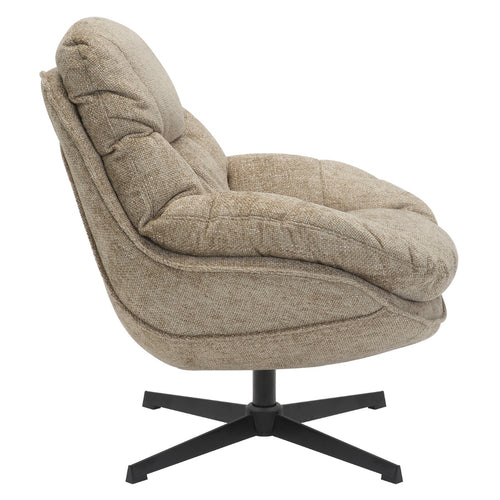 Giga Meubel Fauteuil Leonne - Stof/Metaal - Taupe - vtwonen shop