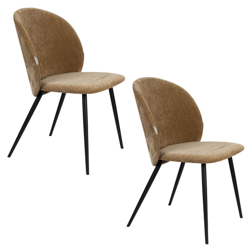 Zuiver Cozy Eetkamerstoelen Mosterd/ Bruin - Set van 2 - vtwonen shop