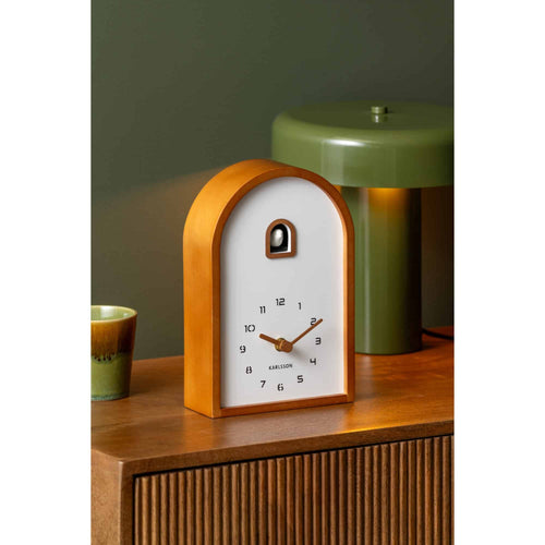 Karlsson wandklok Curva Cuckoo - bruin - 6.4x16.8x24.8cm