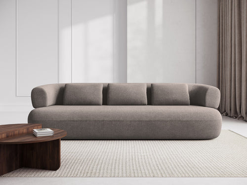 Micadoni Bank Jenny 4-zits, boucle, lichtbruin - 90x226x73cm