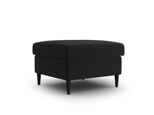Cosmopolitan Design Poef Kyoto flueel zwart - 70x70x45cm