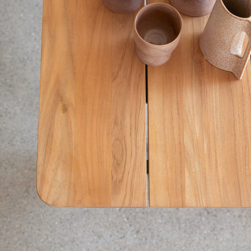 Tikamoon Eettafel van gerecycled massief teakhout en aluminium voor 6/8 personen - Naturel - vtwonen shop