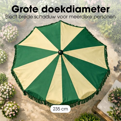 Edelman stokparasol Kim donker groen - Ø235 x 238 cm