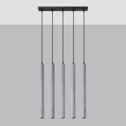 Sollux Lighting Hanglamp PASTELO 5L beton - 45x5x110cm