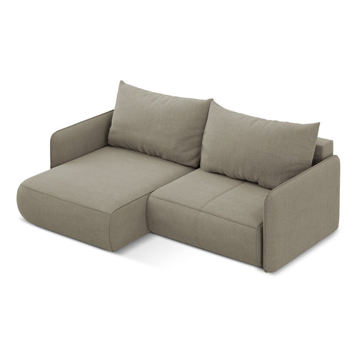 LaMiaSofa hoekbank links Palermo - textuurstof - donkerbeige - 207x148x86
