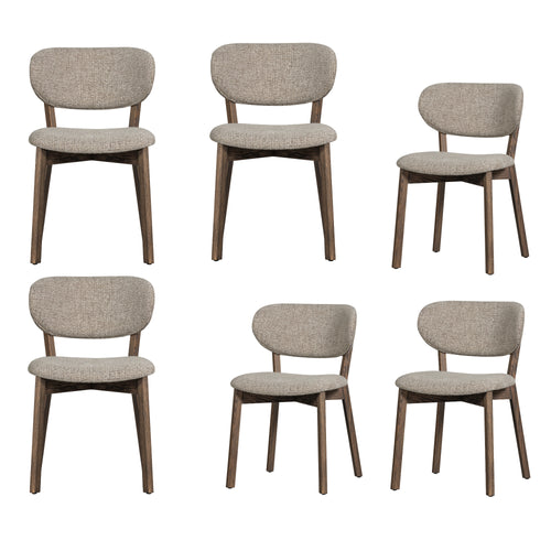 WOOOD eetkamerstoelen Udar Houten Frame - Donkerbruin - Set van 6 - vtwonen shop
