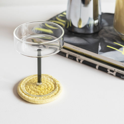 Ona - Glasonderzetter 10cm sunny yellow Piff - Set van 4