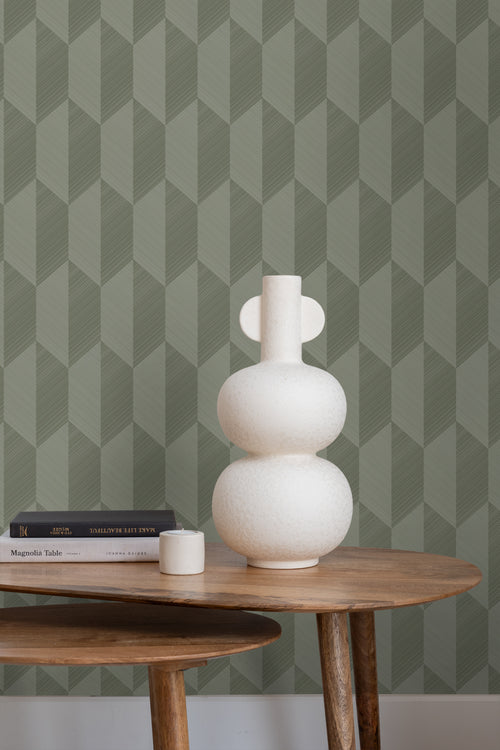 Origin Wallcoverings eco-texture vliesbehang 3D-motief donkergroen - 50 x 900 cm - 348036 - vtwonen shop