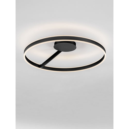 Nova Luce BIANCO Geïntegreerde LED-plafondlamp, halfverzonken, zandzwart, Triac dimbaar, 48W, 3118lm, 2700-3000-4000K kleurtemperatuur.