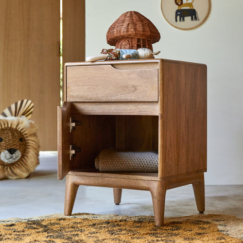 Tikamoon Kindernachtkastje van massief mangohout - Bruin