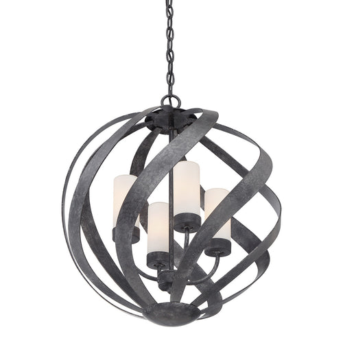 Elstead Quoizel Blacksmith Bolvormige Plafondlamp Oud Zwart, IP44