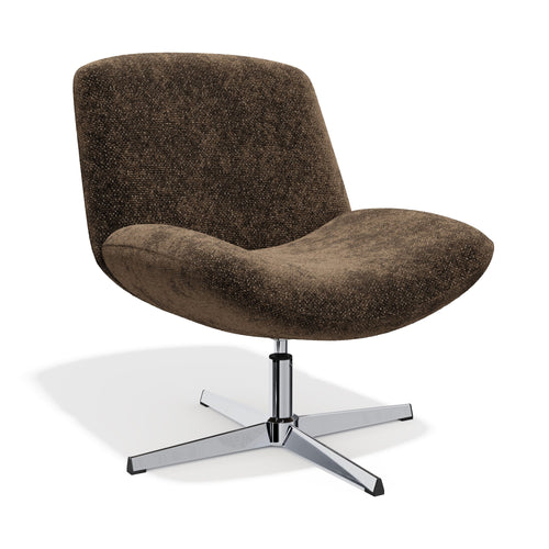 Premium Interiors - Draaistoel ABY - getextureerd fluweel espresso-bruin 66cm