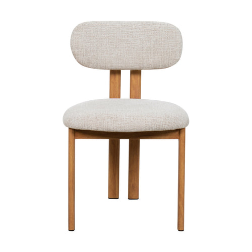 Giga Meubel Eetkamerstoel Noor - Stof/Staal - Beige/Naturel - Set van 2 - vtwonen shop