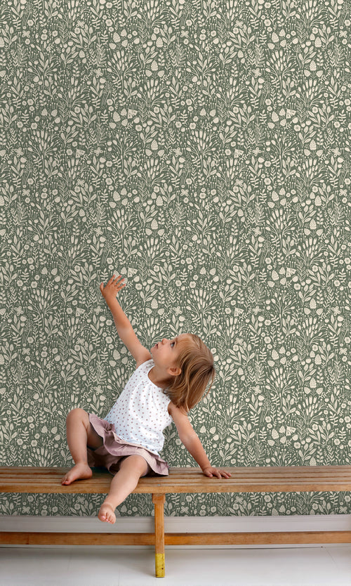 ESTAhome behang bloemetjes groen - 50 x 900 cm - 131250 - vtwonen shop