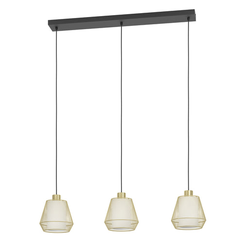 EGLO hanglamp Ciudadela - e27 - 88 cm - zwart/goud/wit - textiel - vtwonen shop