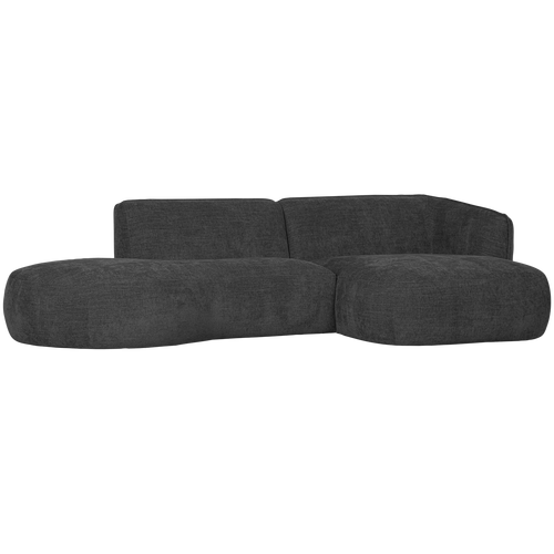 WOOOD chaise longue rechts Polly - Polyester - Grijs - 71x258x105/150