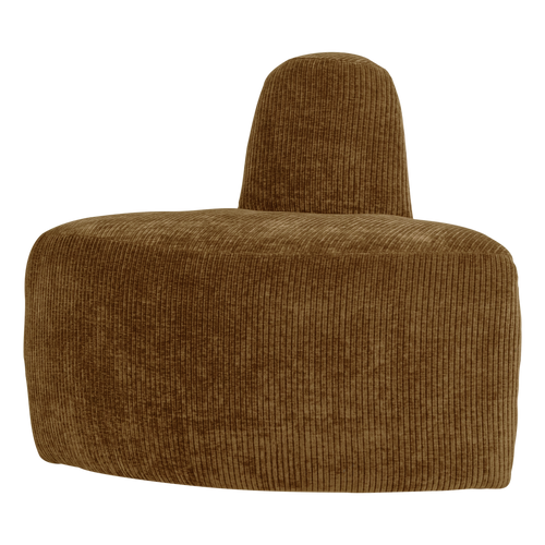 WOOOD eetbank hoek rond rugleuning Mojo Base - Rib - Honinggeel - 83x76x76