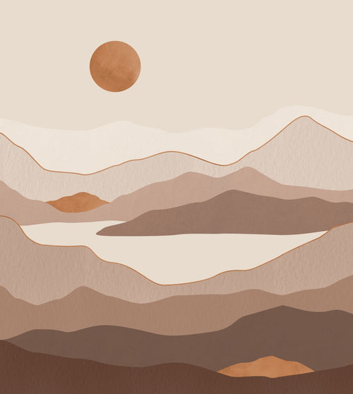 ESTAhome fotobehang woestijn landschap bruin en terracotta - 250 x 279 cm - 159475 - vtwonen shop