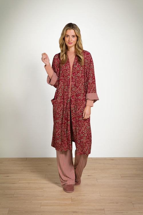 Pip Studio - Belin Pyjama Broek Dames - Kente Stripe - Roze - XS