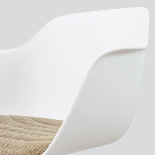 Nolon Nino-Liz barkruk wit met nougatbruin zitkussen - wit onderstel - 65 cm