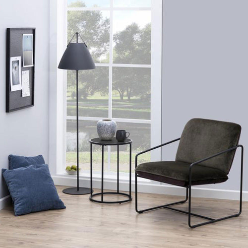Lisomme Vic Ronde Houten Bijzettafel Ø 40 cm - Zwart