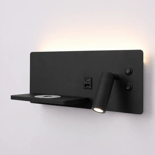 Artdelight wandlamp Charge - 2 lichts - 10  x 12   cm - zwart