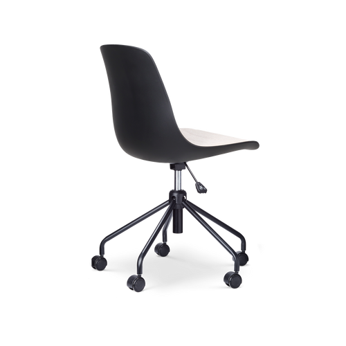 Nolon Nout-Liv Bureaustoel Zwart - Beige Kussen - Zwart Onderstel - vtwonen shop